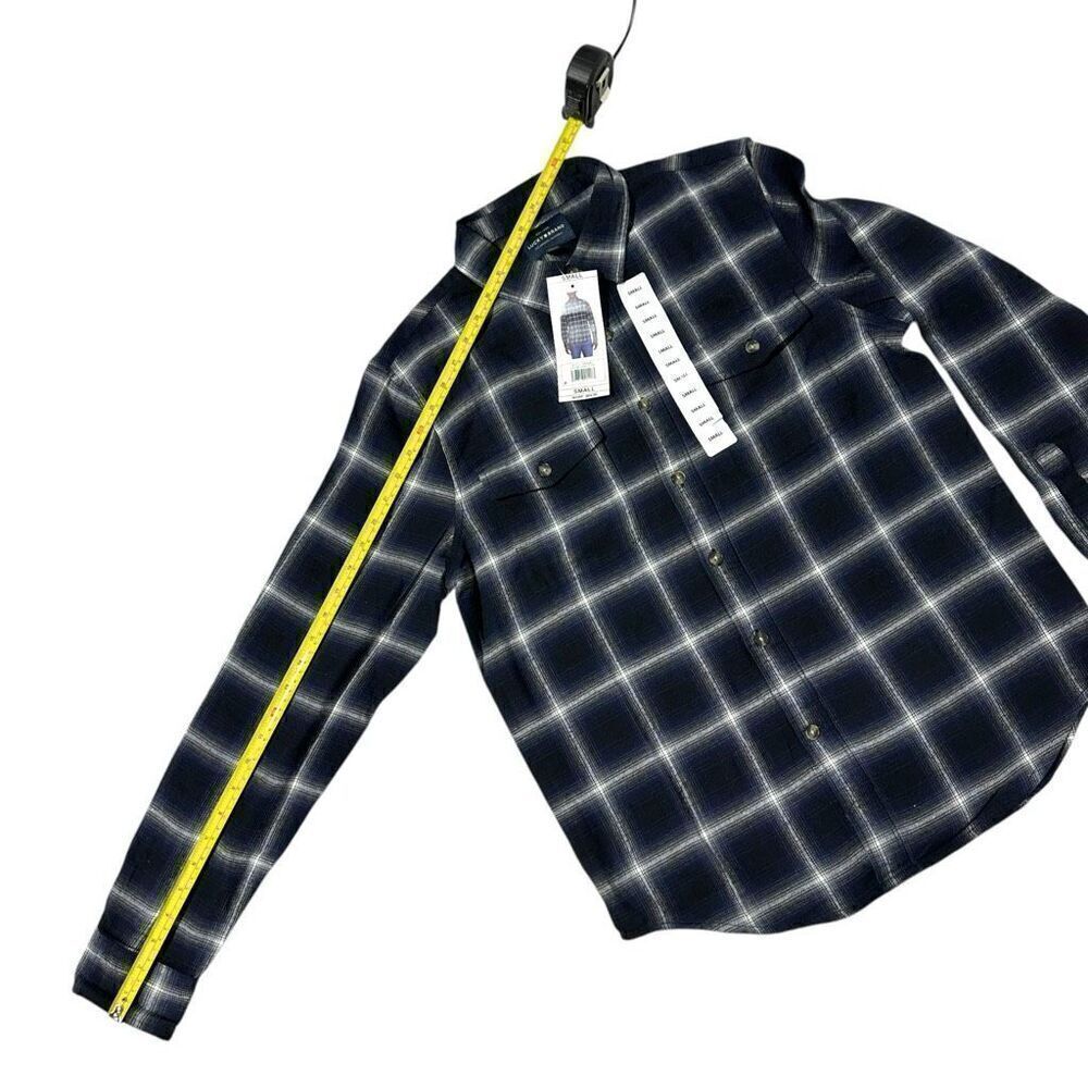 Lucky Brand Men's Flannel Dark Plaid Size Small - Picture 7 of 10